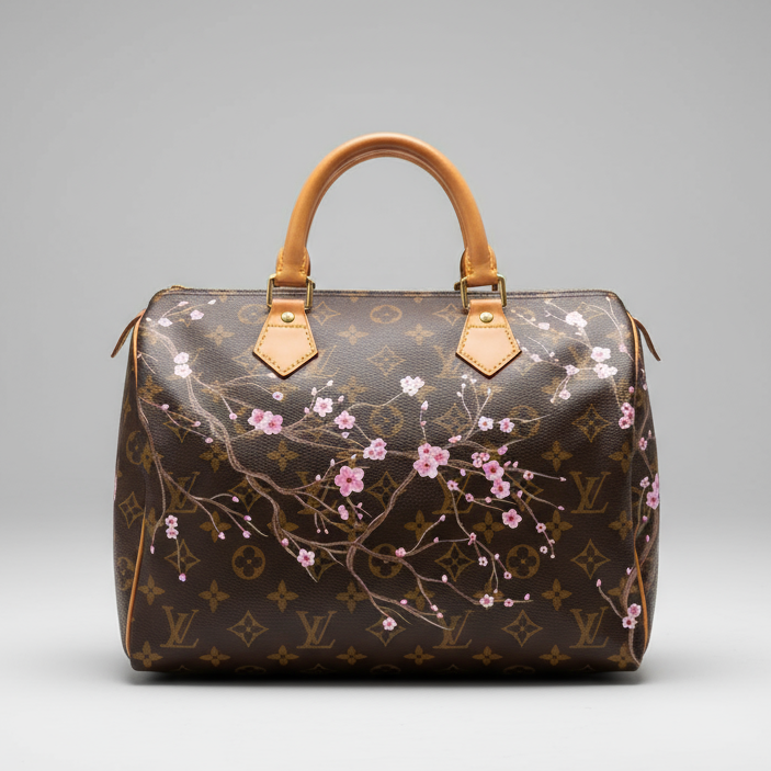 Louis Vuitton Hand-Painted - Cherry Blossom's Blush – New Vintage Louis Vuitton Hand-Painted - Cherry Blossom's Blush – New Vintage