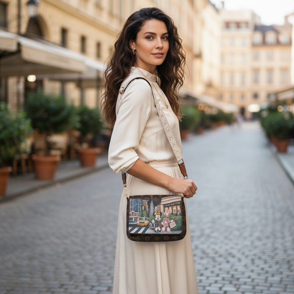 Louis Vuitton Hand-Painted - Daisy & Minnie in NYC