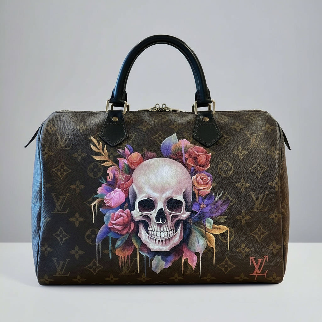Painted Louis Vuitton with Skull