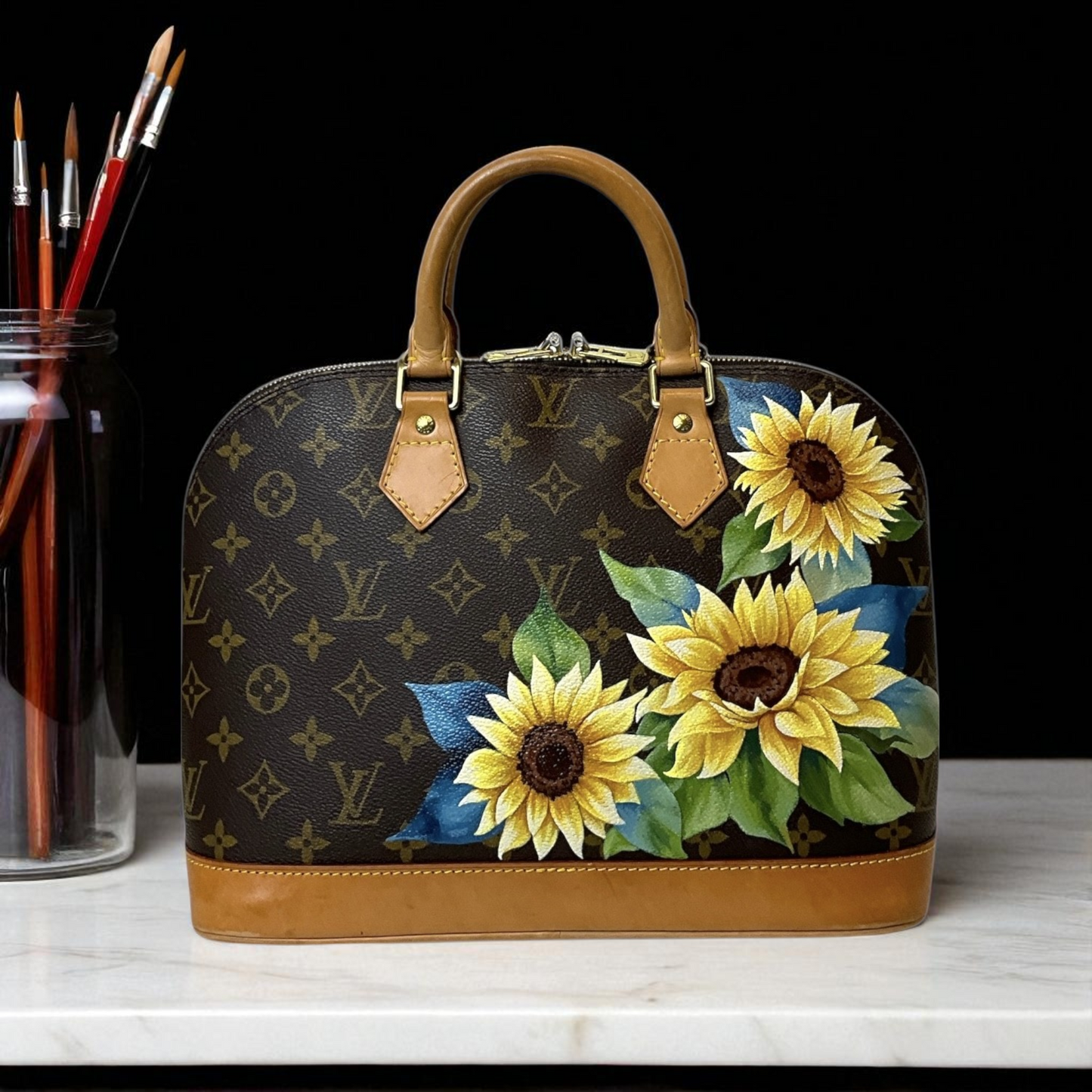 Louis Vuitton Hand-Painted - Wild Sunflower