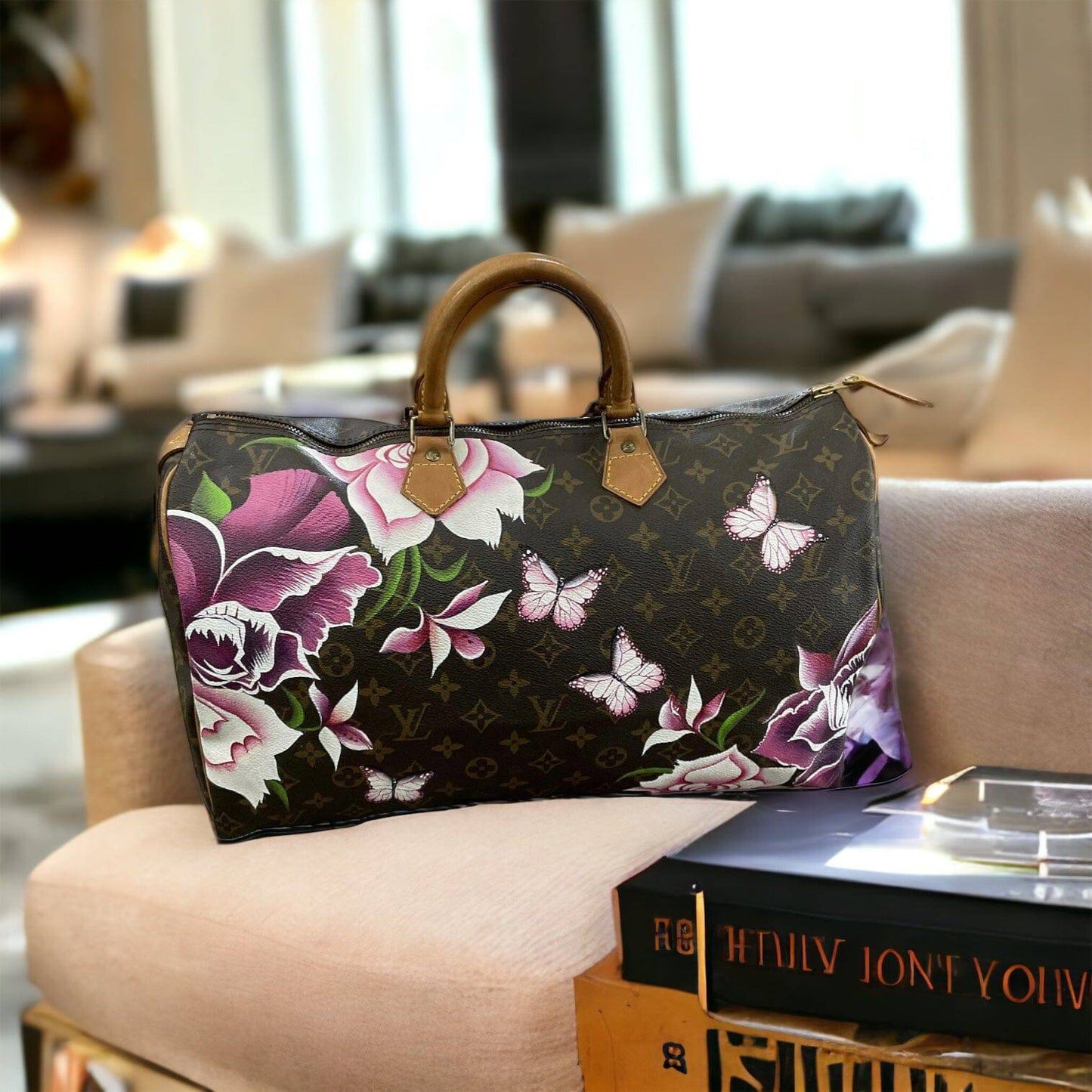 Hand painted Louis Vuitton Bag