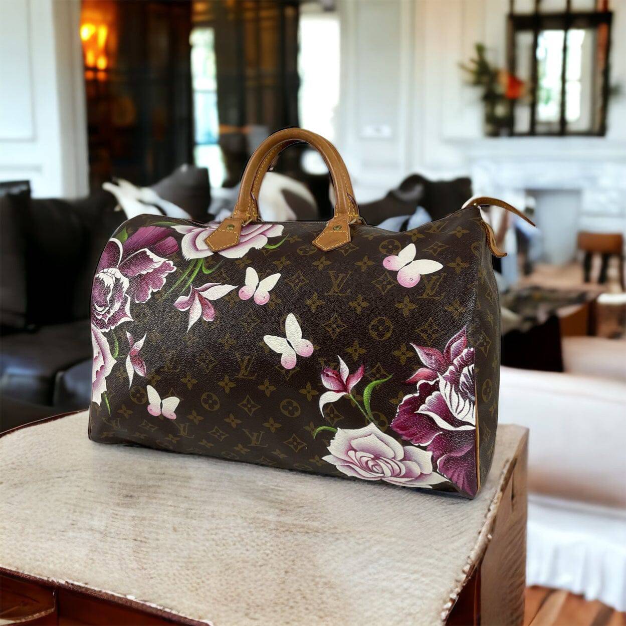 Hand painted Louis Vuitton Bag