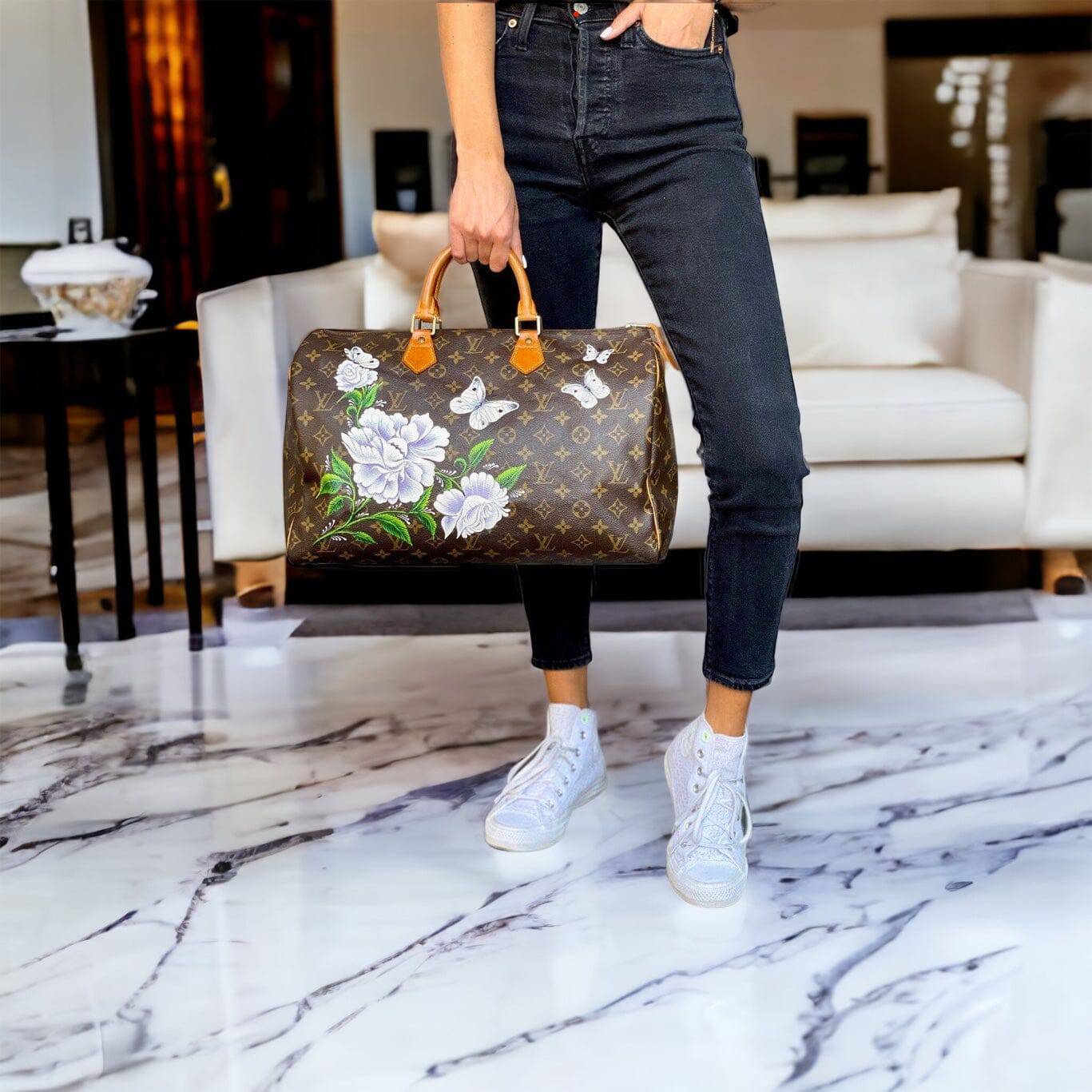 Hand painted Louis Vuitton Bag