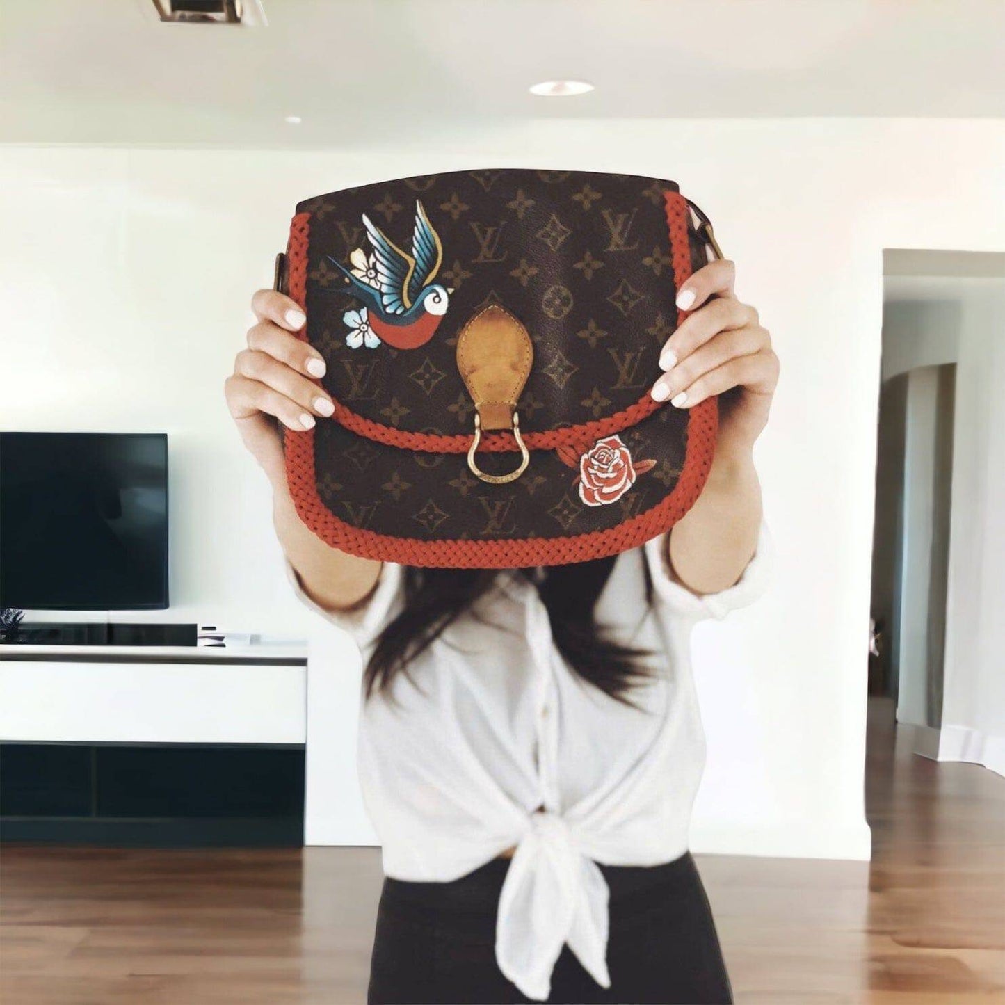 Hand painted Louis Vuitton Bag