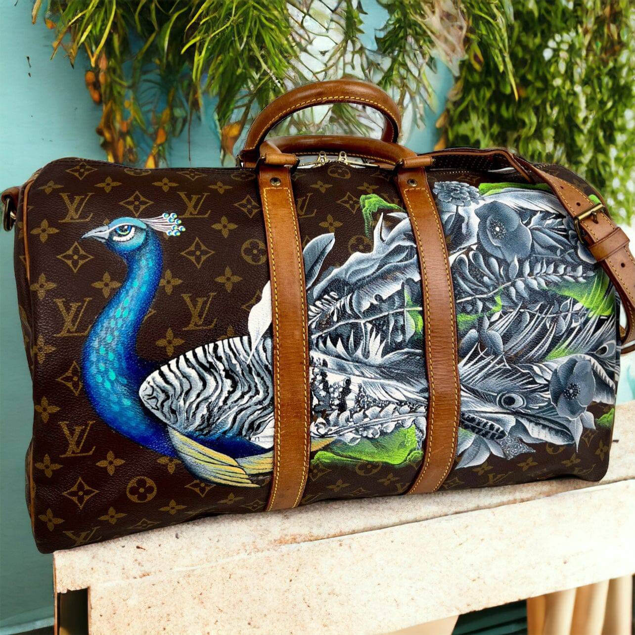 Hand painted Louis Vuitton Bag