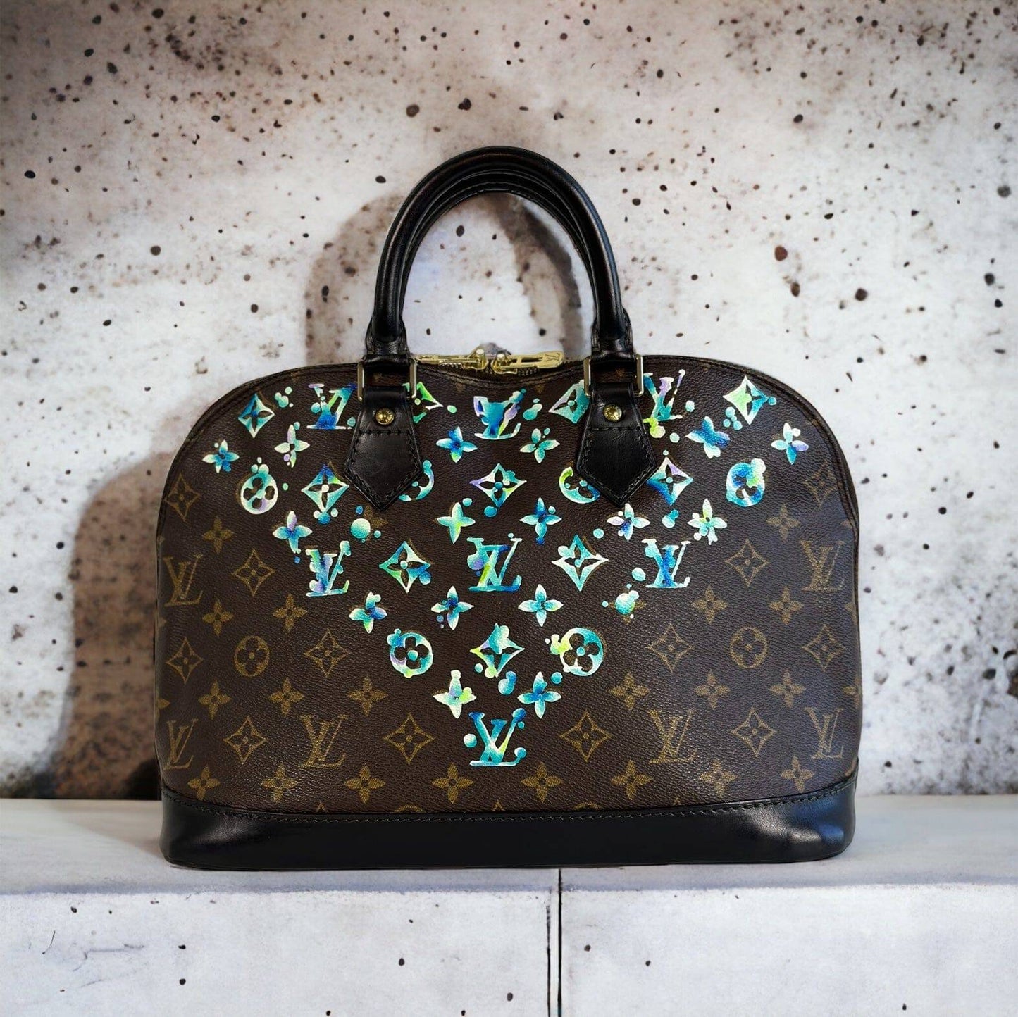 Hand painted Louis Vuitton Bag