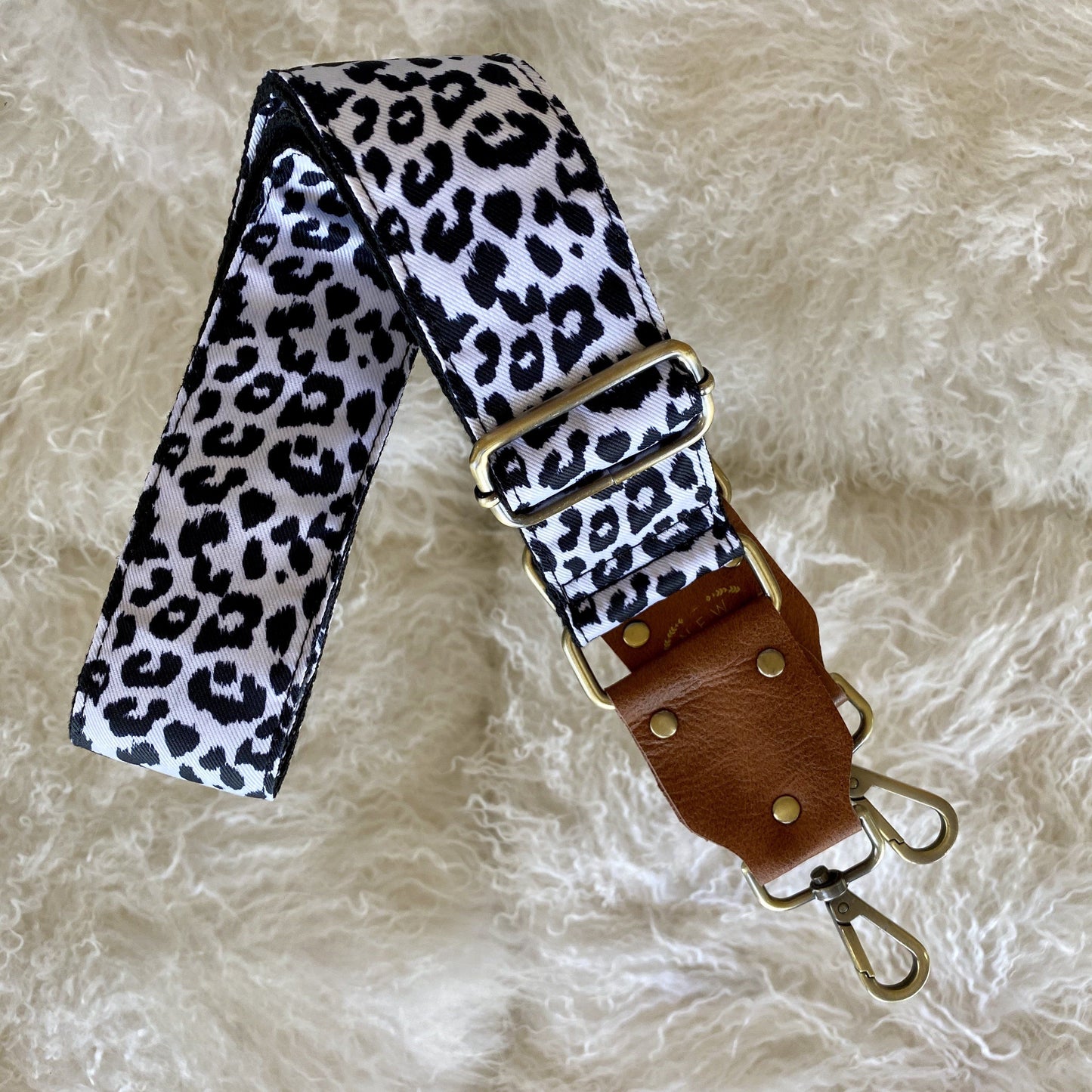 Snow Leopard Handbag Strap Strap by New Vintage