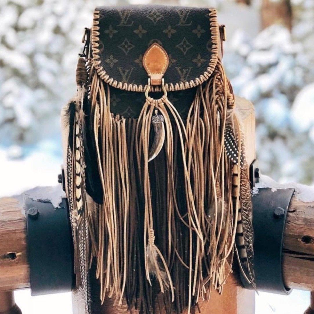 Native Instinct Artwork, Applied to a Louis Vuitton St. Cloud MM by New Vintage