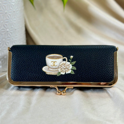 My Cup of Tea - Hand Painted Leather - Glasses/Jewelry Case