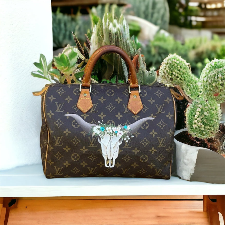 Louis Vuitton Hand-Painted - Bull Skull