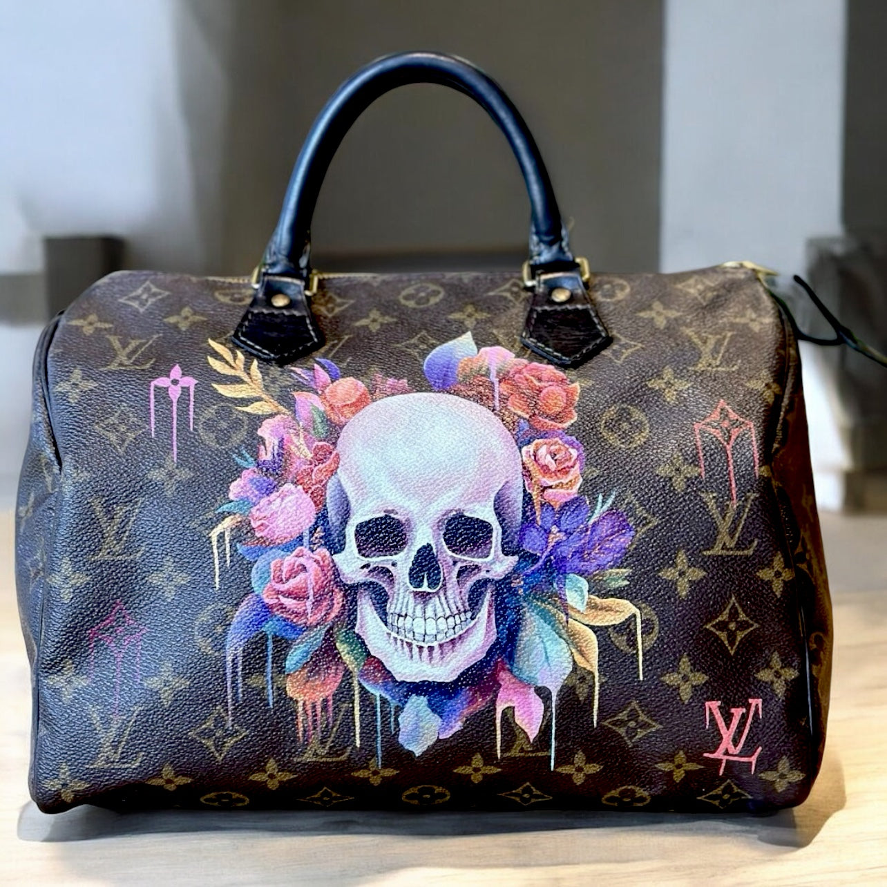 Hand painted Louis Vuitton Bag