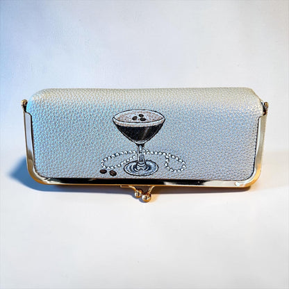 Espressos Martini- Hand Painted Leather - Travel Jewelry Case