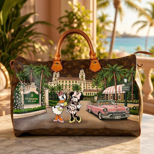 Painted Louis Vuitton- Minnie & Daisy in Palm Beach