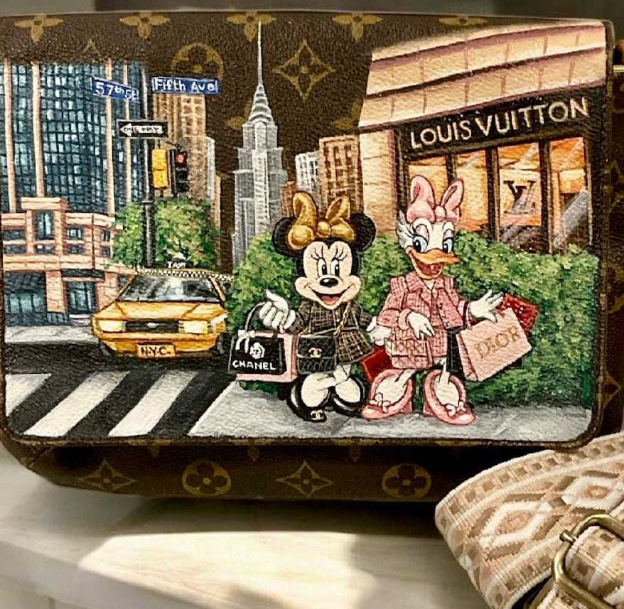 Louis Vuitton Hand-Painted - Daisy & Minnie in NYC