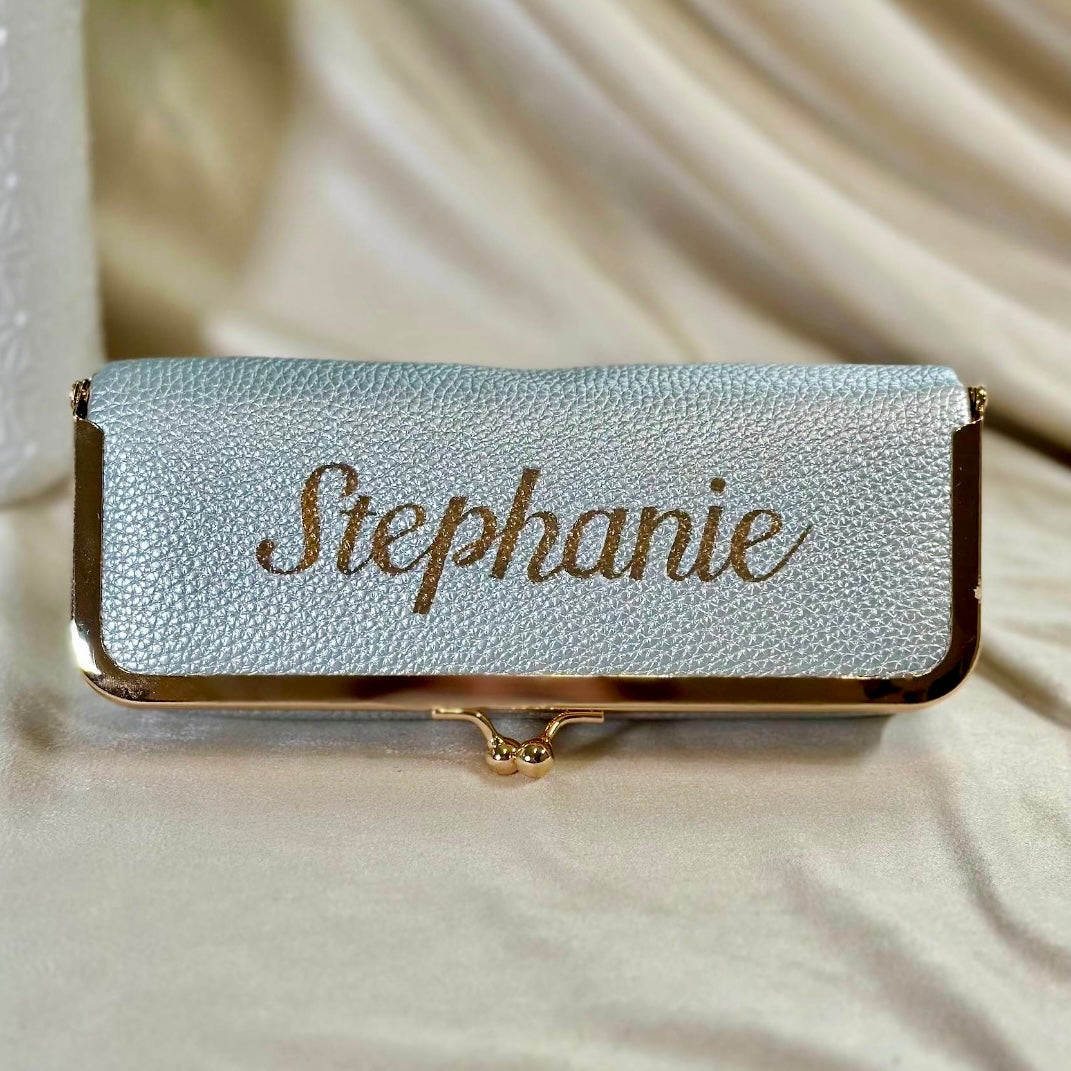 Your NAME - Hand Painted Leather - Glasses Case