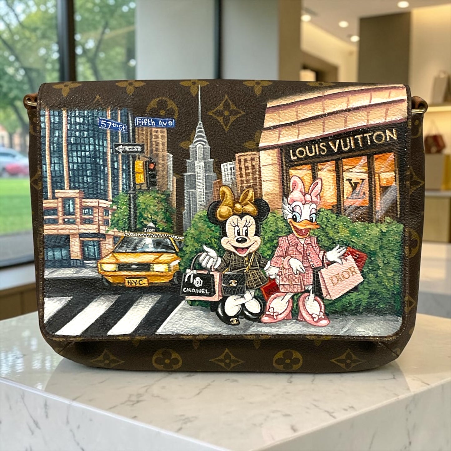 Louis Vuitton Hand-Painted - Daisy & Minnie in NYC