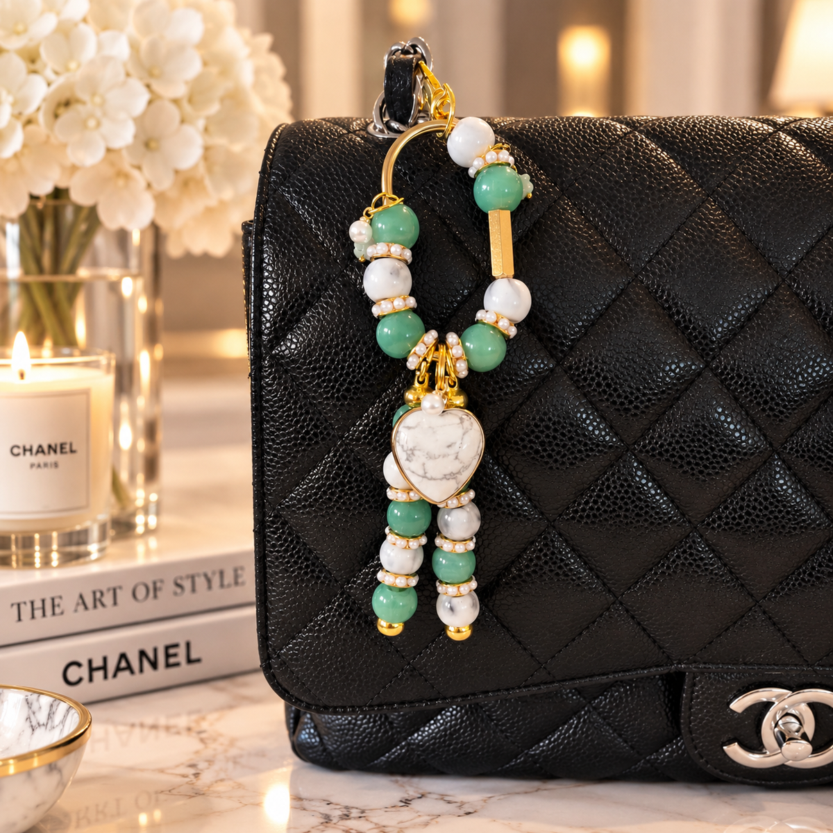 Stone Heart 🤍- Bag Charm