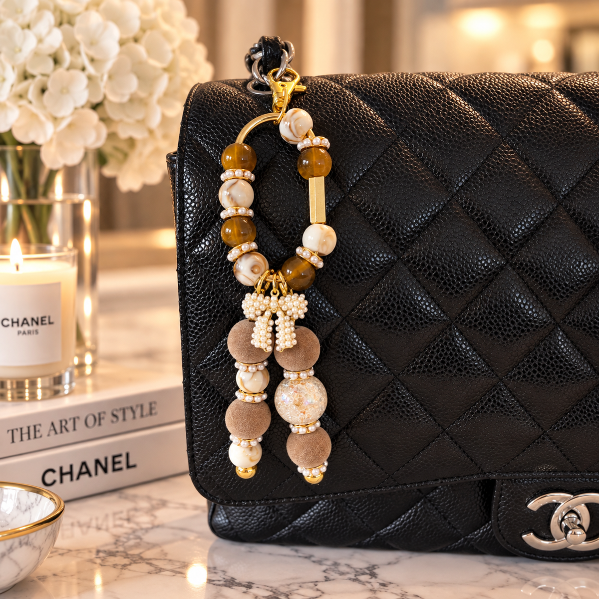 The Pearl Bow- Bag Charm