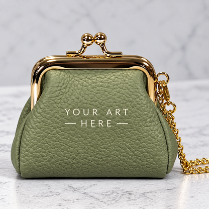 Custom- Hand-Painted Leather Pouch - Change Purse