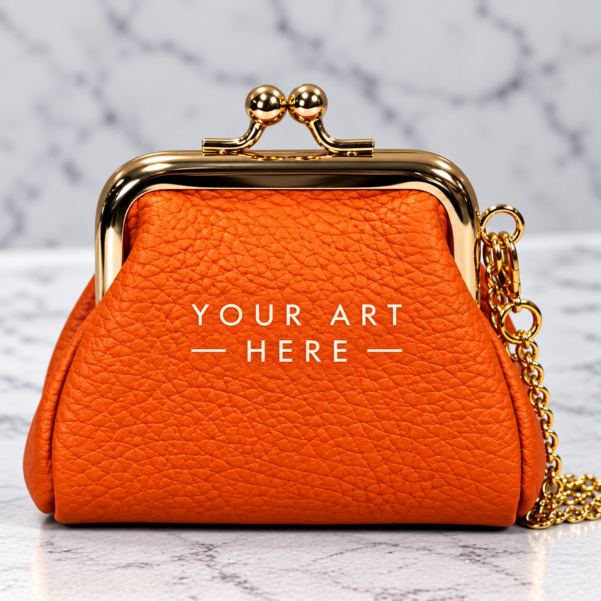 Custom- Hand-Painted Leather Pouch - Change Purse