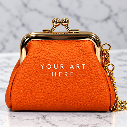 Custom- Hand-Painted Leather Pouch - Change Purse