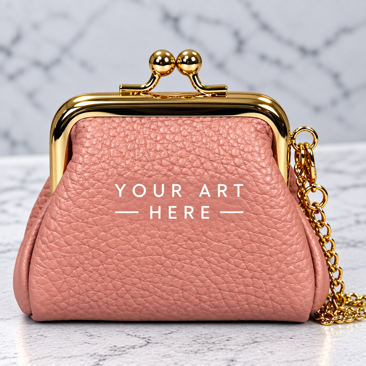 Custom- Hand-Painted Leather Pouch - Change Purse
