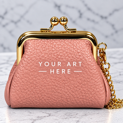 Custom- Hand-Painted Leather Pouch - Change Purse