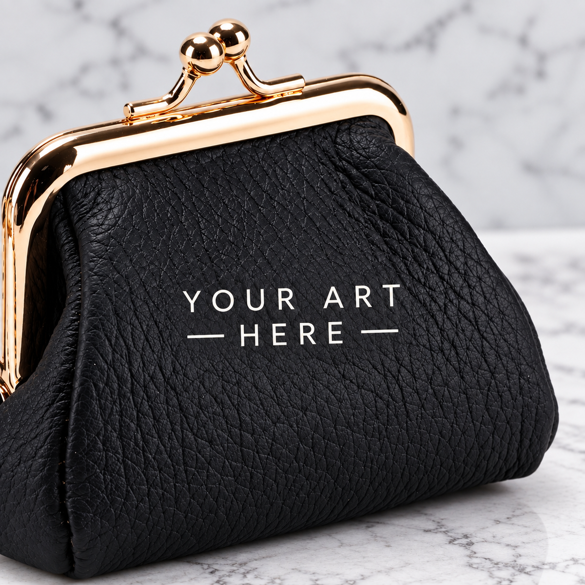 Custom- Hand-Painted Leather Pouch - Change Purse