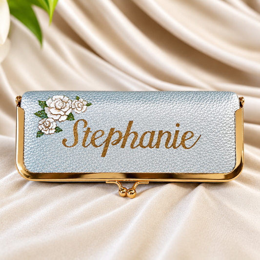 Your NAME - Hand Painted Leather - Travel Jewelry Case