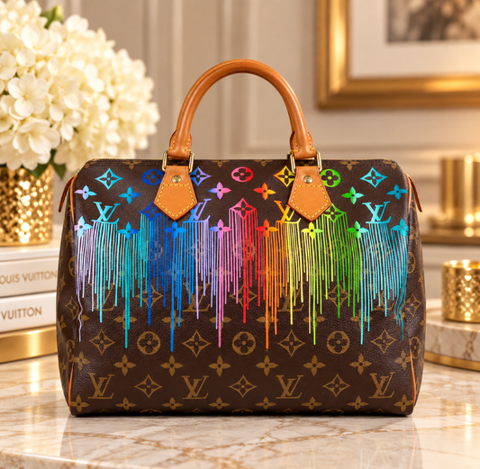 Louis Vuitton Hand-Painted - Rainbow Reflection