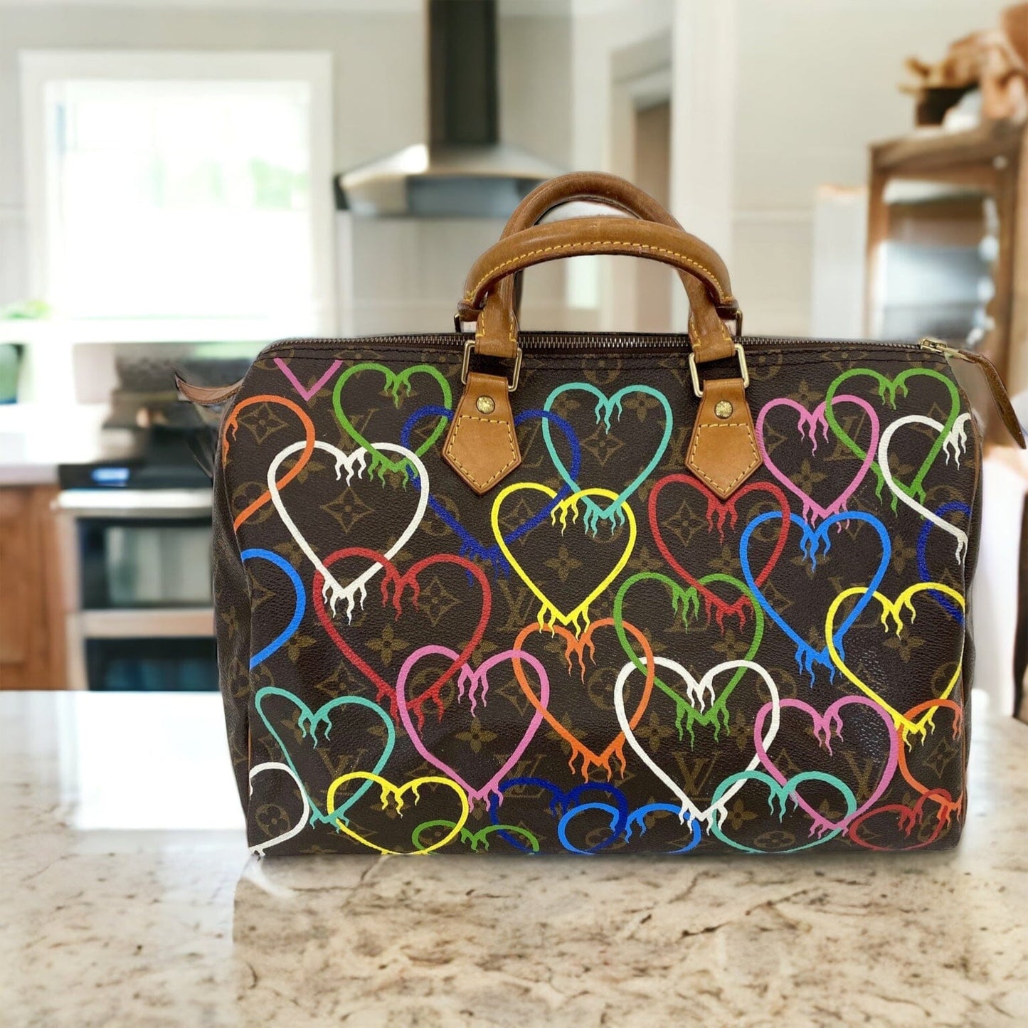 Dripping Multi Colored Hearts