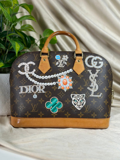 Hand painted Louis Vuitton Bag