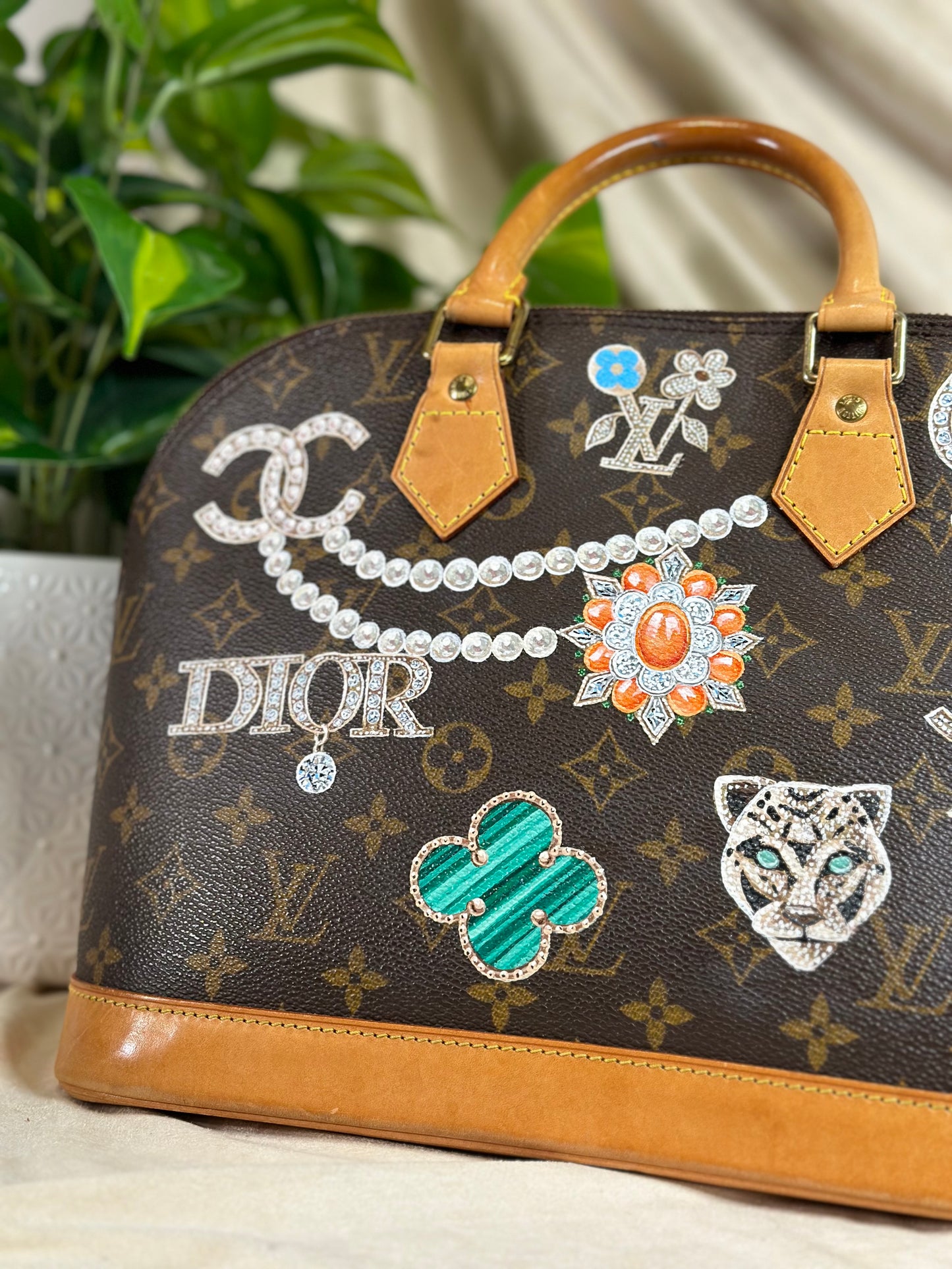 Hand painted Louis Vuitton Bag