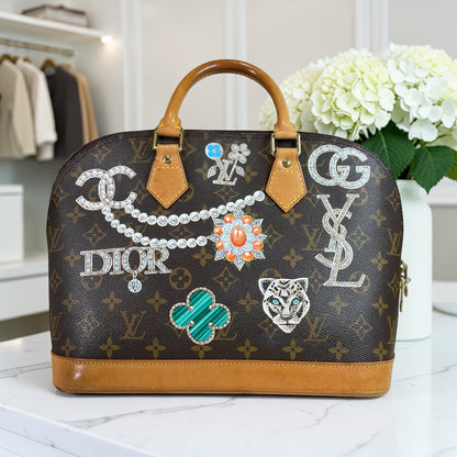 Hand painted Louis Vuitton Bag