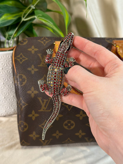 Purse Charm- Later Red Gator