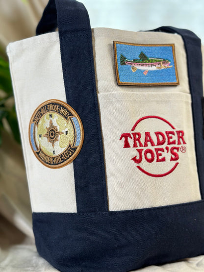 Artful -Trader Joe's Mini Tote Bag - Navy Blue