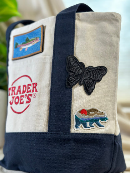Artful -Trader Joe's Mini Tote Bag - Navy Blue