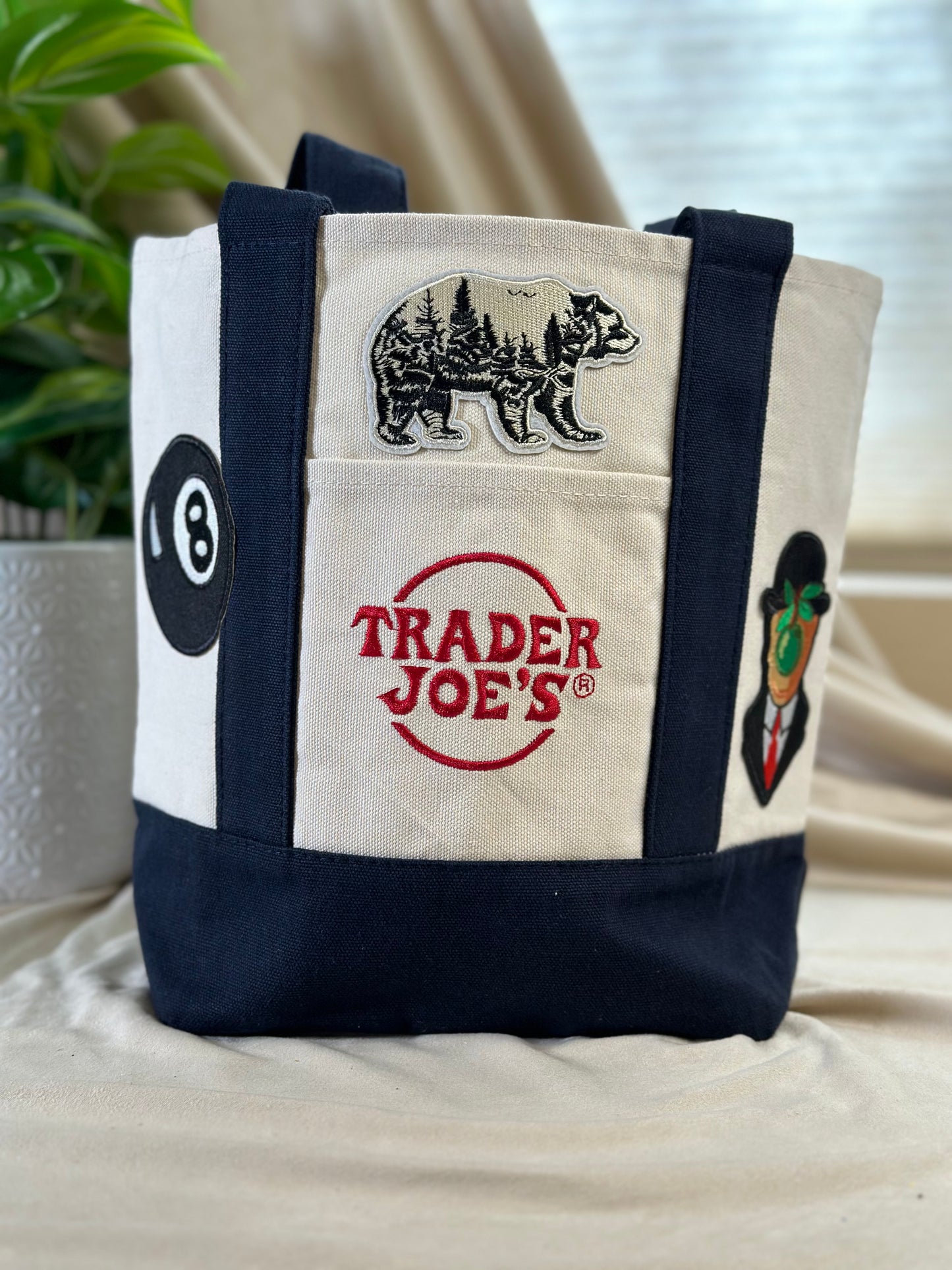 Artful -Trader Joe's Mini Tote Bag - Navy Blue