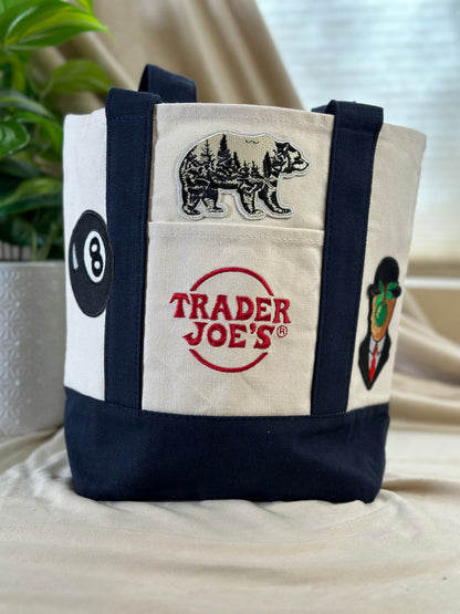 Artful -Trader Joe's Mini Tote Bag - Navy Blue