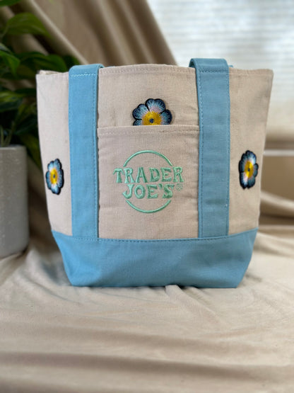Artful -Trader Joe's Mini Tote Bag - Baby Blue