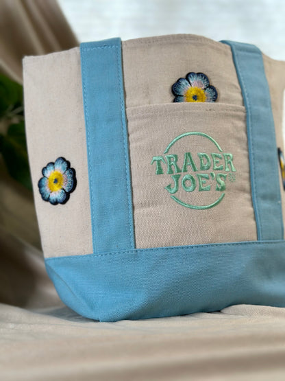 Artful -Trader Joe's Mini Tote Bag - Baby Blue