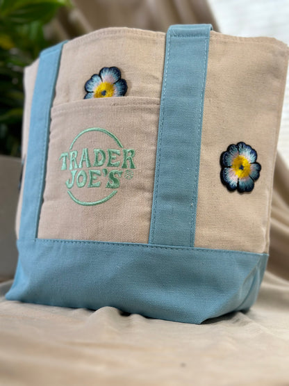 Artful -Trader Joe's Mini Tote Bag - Baby Blue
