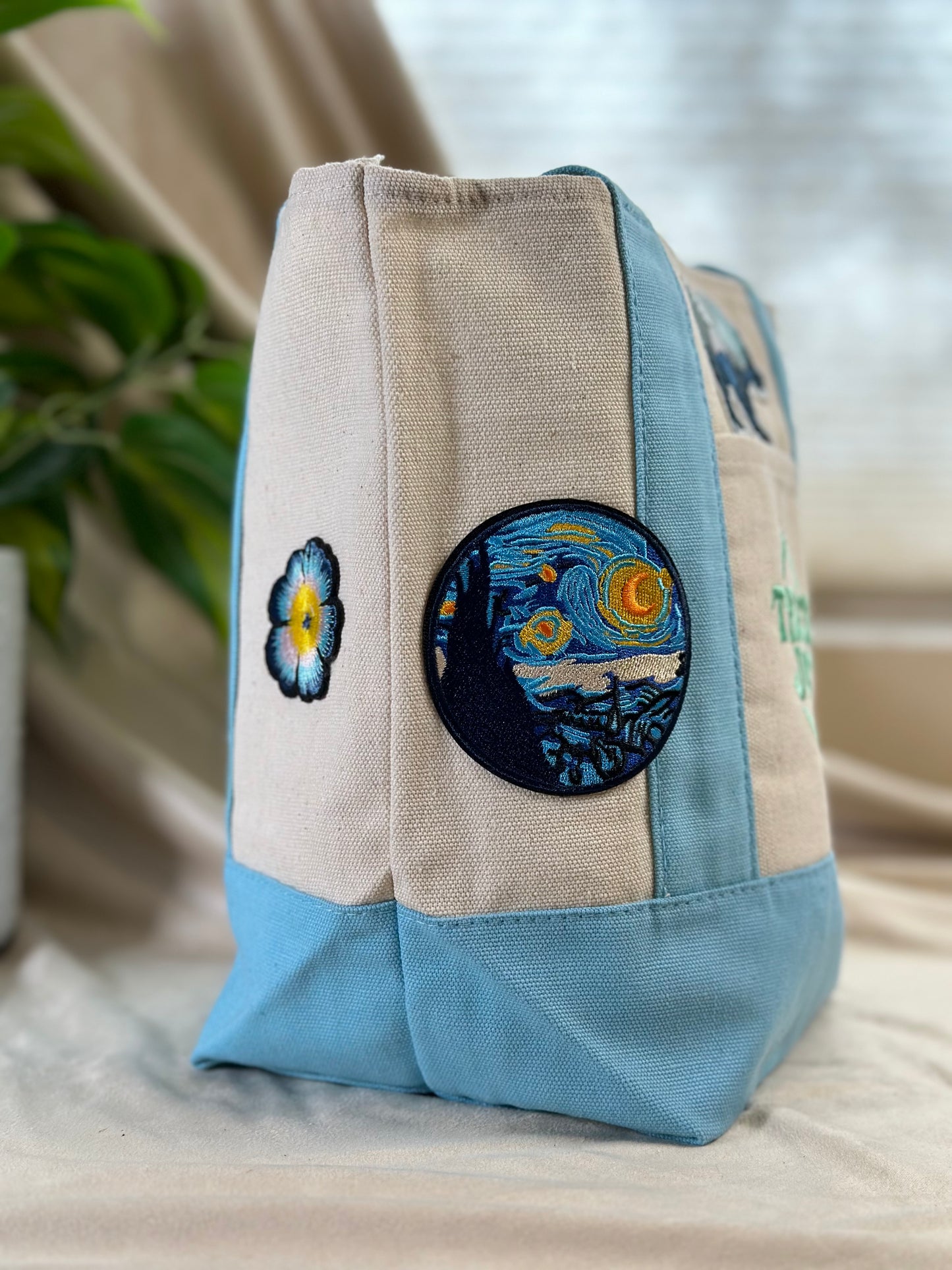 Artful -Trader Joe's Mini Tote Bag - Baby Blue