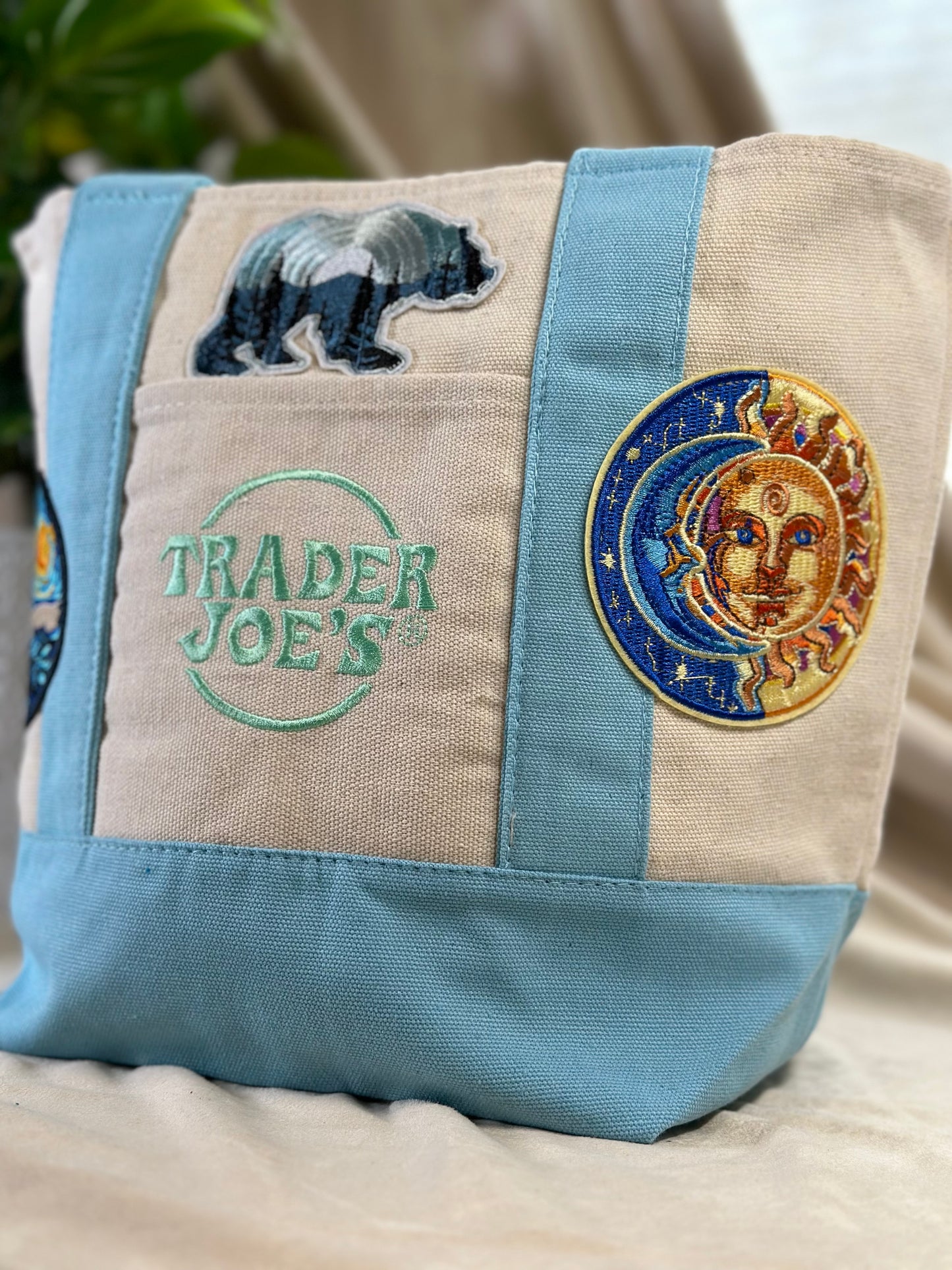 Artful -Trader Joe's Mini Tote Bag - Baby Blue