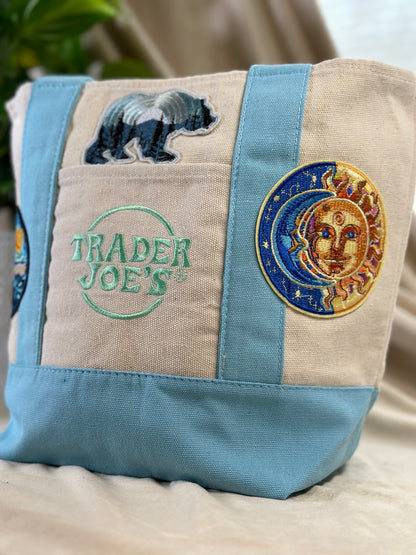 Artful -Trader Joe's Mini Tote Bag - Baby Blue