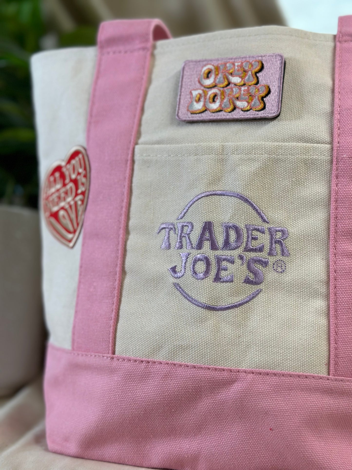 Artful -Trader Joe's Mini Tote Bag - Pink