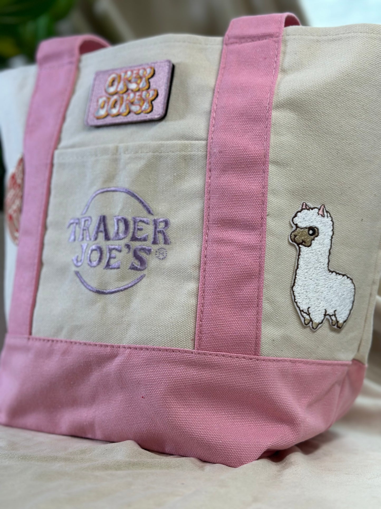 Artful -Trader Joe's Mini Tote Bag - Pink