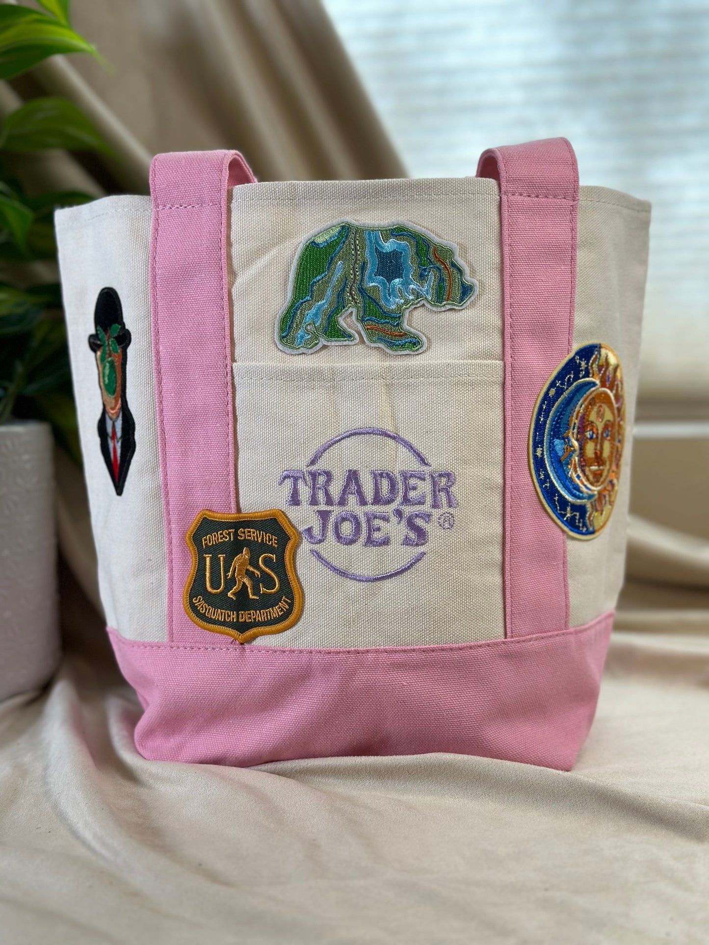 Artful -Trader Joe's Mini Tote Bag - Pink