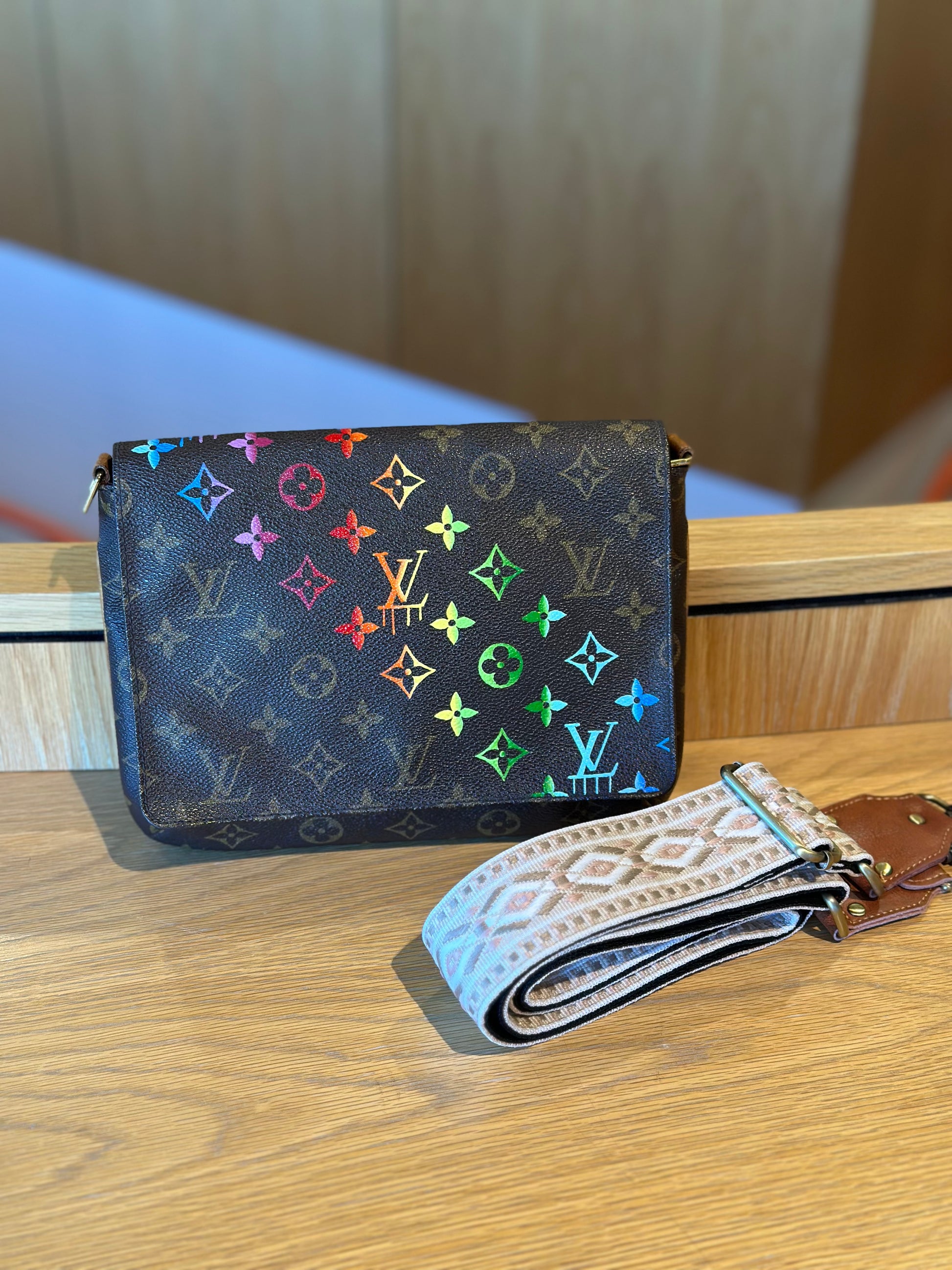 Hand painted Louis Vuitton Bag
