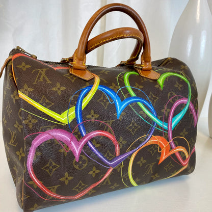 Louis Vuitton Hand-Painted - Neon Hearts